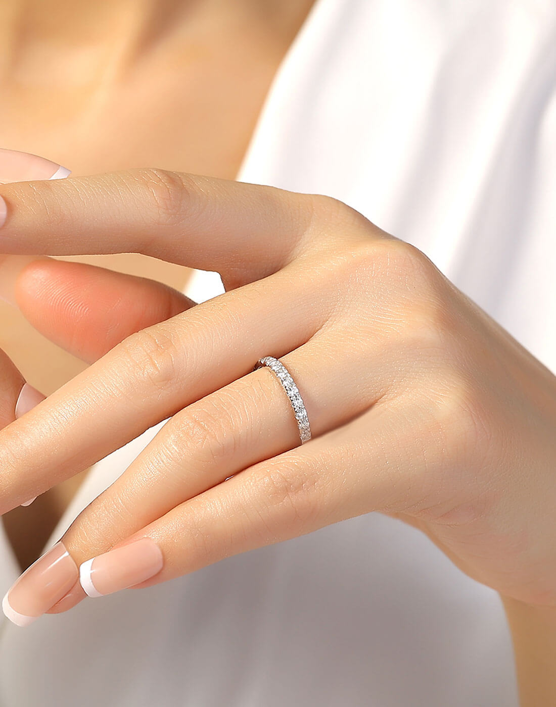Shop Womens Wedding Rings in 18K White Gold Custom Made by Modern Gem Jewelry®