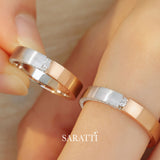 Dual-tone Diamond rings in 18K Rose and White Gold | Both Male & Female Rings | Saratti