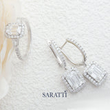 Emerald Cut Diamond Ring and Earrings Set | Saratti Jewelry