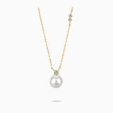 Akoya Pearl and Diamond Gold Necklace