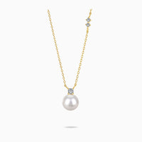 Akoya Pearl and Diamond Gold Necklace