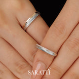 Diamond Wedding Rings in 18K Rose and White Gold For him and Her | Saratti 