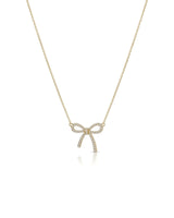 Diamond bow necklace in 18K gold - SARATTI