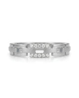 Diamond link wedding band with modern chain-inspired design and refined platinum craftsmanship | SARATTI
