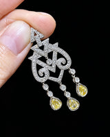Diamond tassel pendant necklace in 18K gold - SARATTI