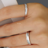 Model Wearing White Gold Channel Set Diamond Band Wedding Set | Saratti