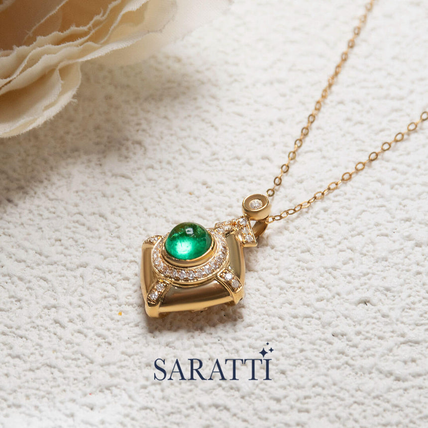 18K Gold Emerald Zodiac Necklace | Saratti Jewelry