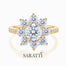 Halo perspective of the Rose Gold Fleur Diamantée Natural Diamond Engagement Ring | Saratti Diamonds 