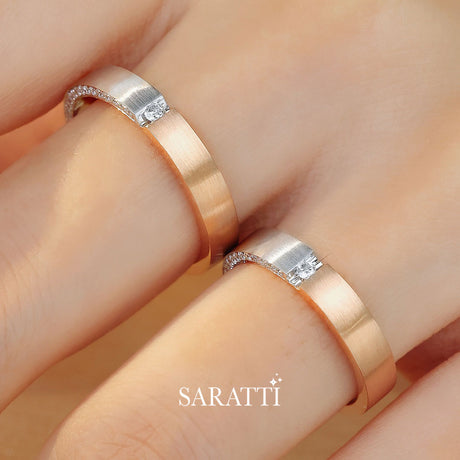 Two-tone diamond set in White & Rose Gold | Saratti 