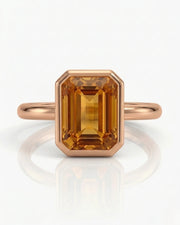 Double halo Imperial Topaz setting only ring in rose gold - SARATTI