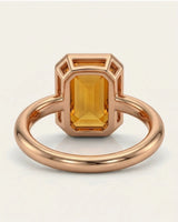 Double halo Imperial Topaz setting only ring in rose gold | SARATTI