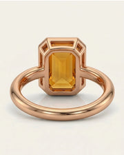 Double halo Imperial Topaz setting only ring in rose gold | SARATTI