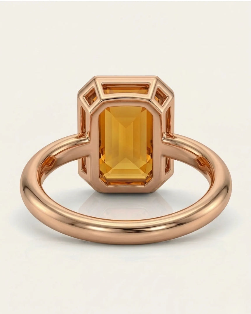 Double halo Imperial Topaz setting only ring in rose gold | SARATTI