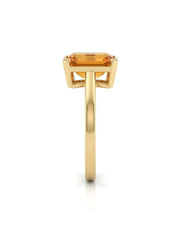 Double halo Imperial Topaz setting only ring in yellow gold | SARATTI
