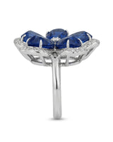 ELARA — Sapphire Bloom Diamond Flower Ring