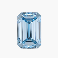4.04 cts Emerald Cut Fancy Intense Blue Lab Diamond | IGI Certified