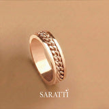 El cubano amarillo cuban link ring 6mm rose gold | SARATTI
