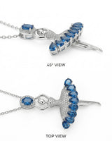 Elegant ballerina necklace with natural blue topaz | SARATTI
