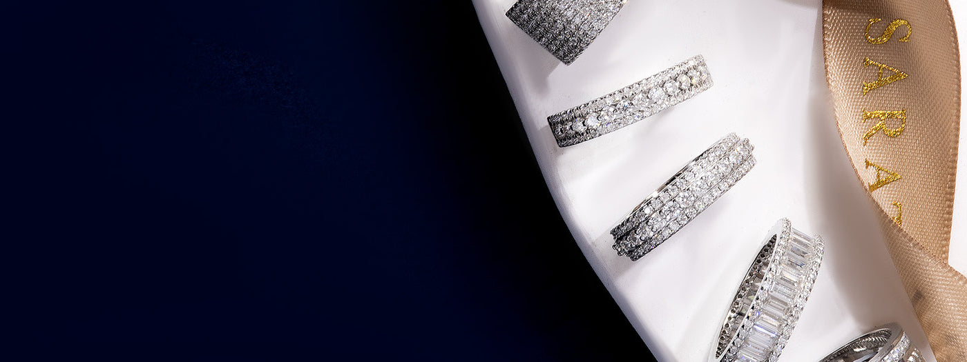 Elegant diamond eternity bands by SARATTI — fine gold and platinum designs crafted for everlasting brilliance.