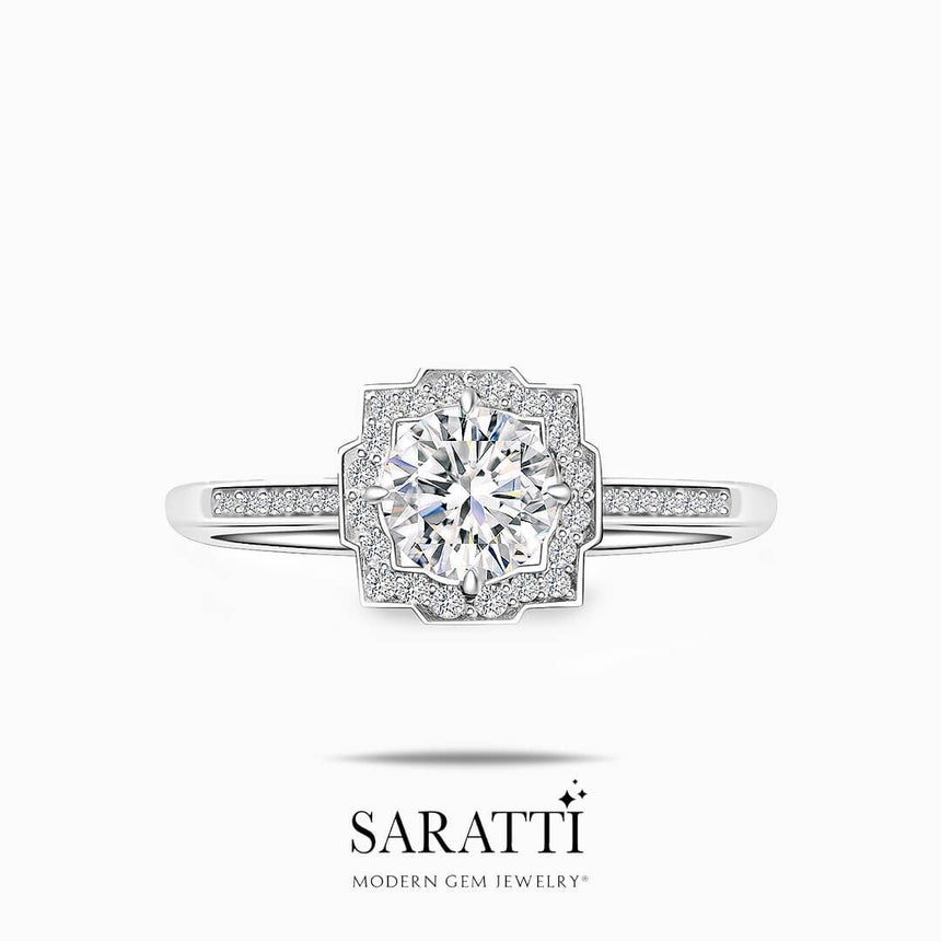 Elegant Round Diamond Engagement Ring | Modern Gem Jewelry | Saratti