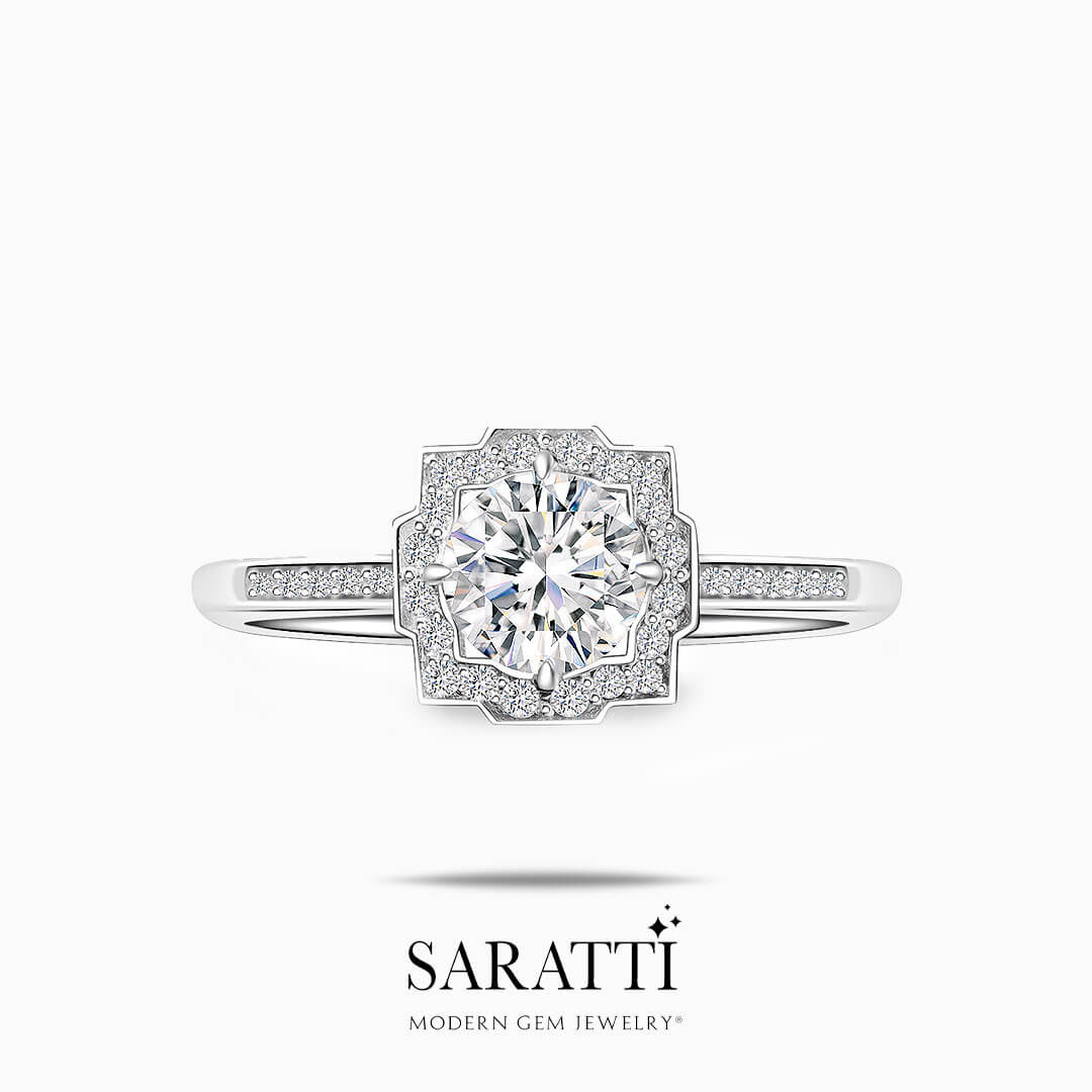 Elegant Round Diamond Engagement Ring | Modern Gem Jewelry | Saratti