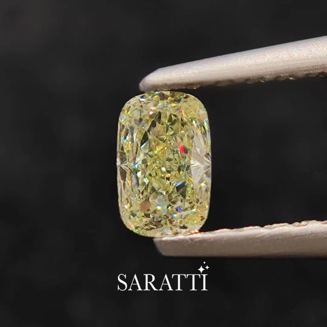Cushion Shape Fancy natural yellow diamond