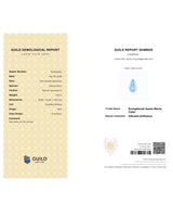 Elongated Santa Maria Aquamarine loose gemstone profile | SARATTI
