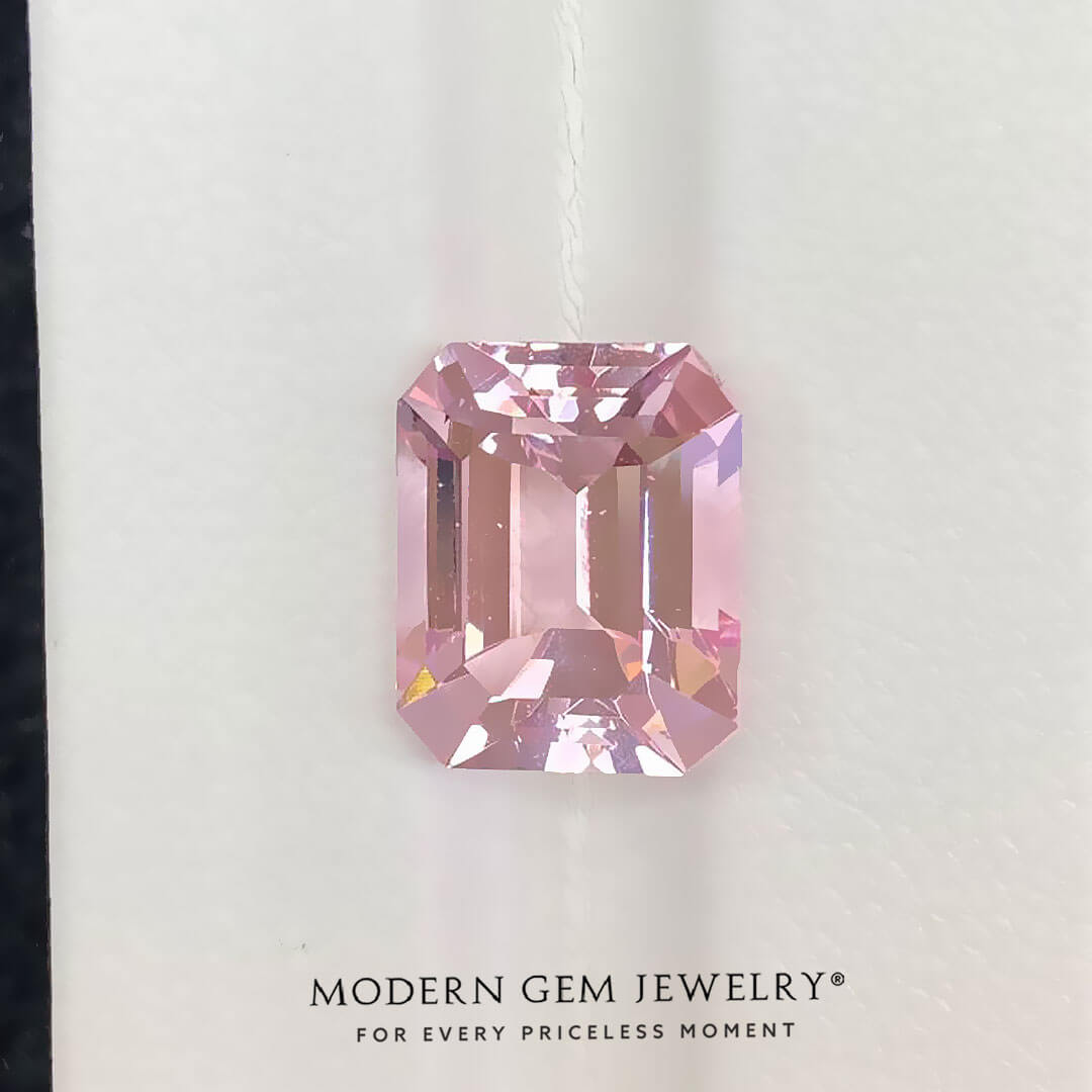 6.24 Carat Morganite Emerald Cut | Modern Gem Jewelry | Saratti