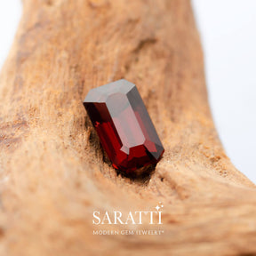 Vivid Red Spinel Gemstone - Emerald Cut| Modern Gem Jewelry | Saratti