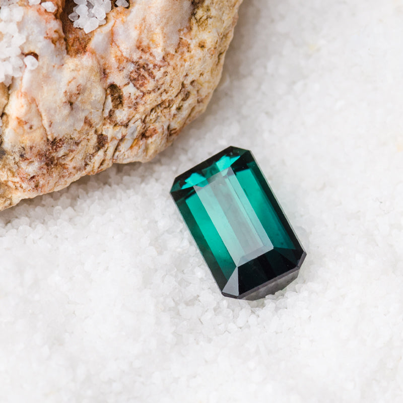 Emerald-Cut Natural Bi-color Tourmaline Gem | Saratti