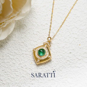 18K Gold Emerald Zodiac Necklace For Her | Saratti Jewelry
