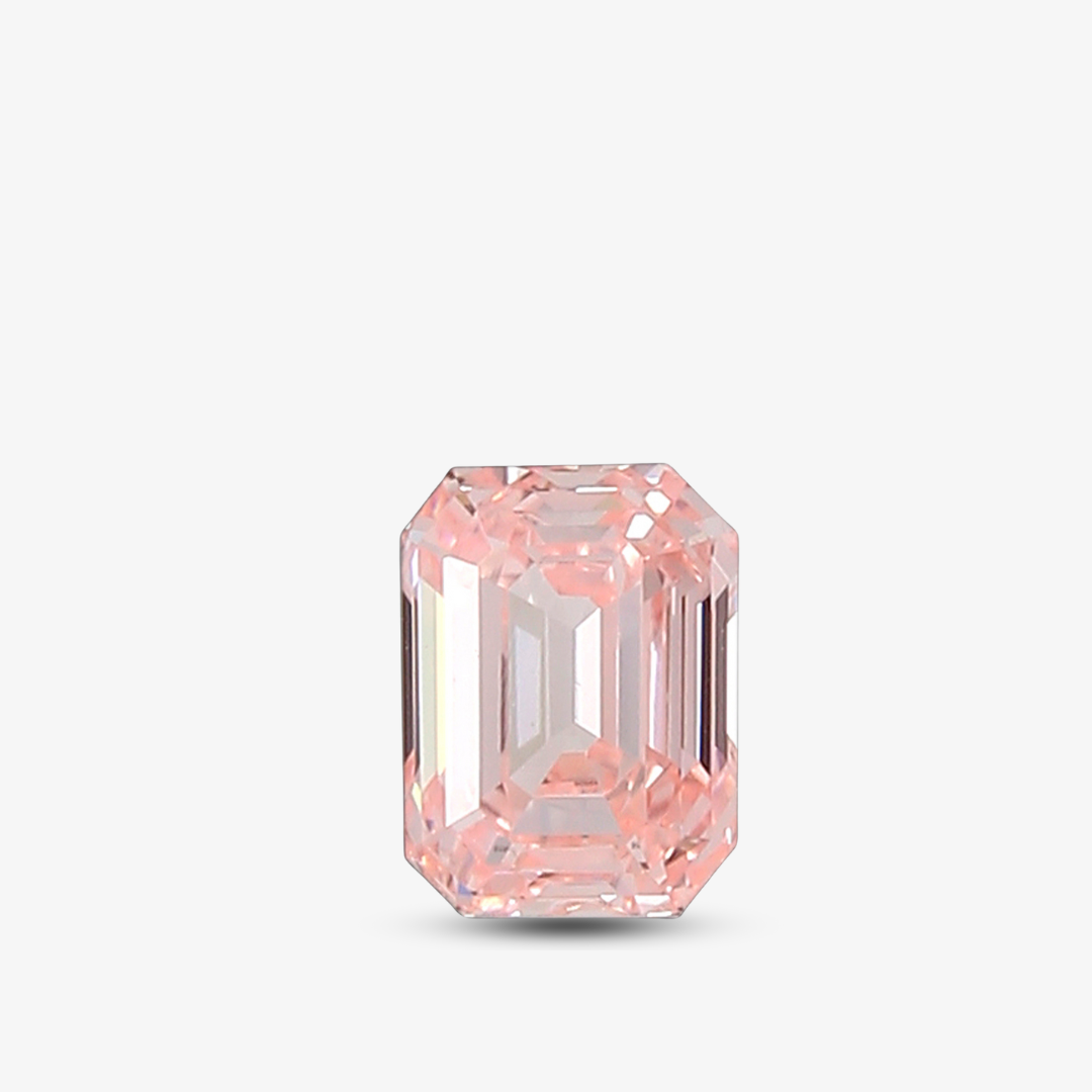 0.97 carats Emerald Cut Fancy Intense Pink Natural Diamond (Treated)