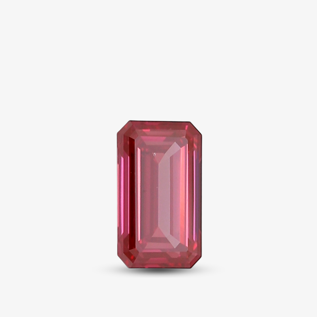 Emerald Cut Purplish Pink Natural Diamod | Saratti