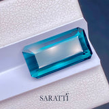 Emerald Cut Blue Tourmaline Gemstone | SARATTI
