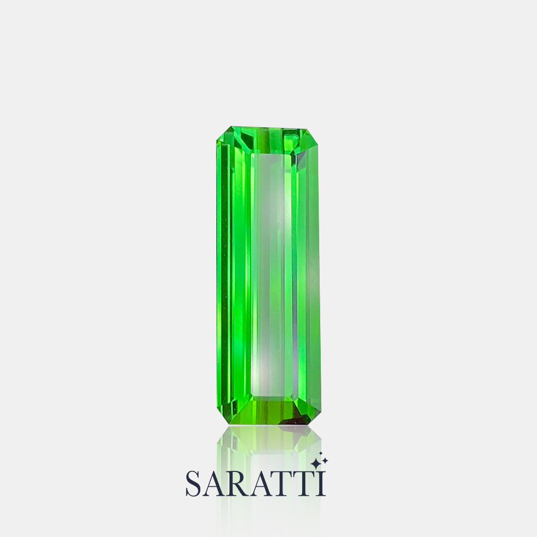 Emerald Cut Green Tourmaline Gemstone | SARATTI  