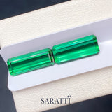 Emerald Cut Green Tourmaline Pair | SARATTI  