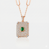 Emerald Pavillion Rose Gold Pendant - SARATTI