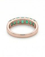 Emerald and diamond anniversary band in 18K Rose Gold | SARATTI