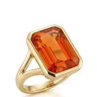 AUREX – Bezel Set Natural Imperial Topaz - Emerald Cut
