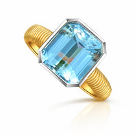 Bezel Set Aquamarine Engagement Ring