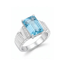 Aquamarine Cocktail Ring in 18K White Gold