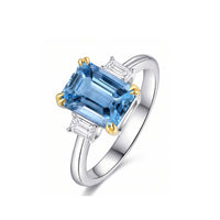 Aquamarine Engagement Ring with Diamonds | 8 carats