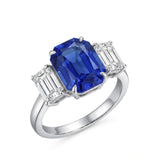 Emerald Cut Sapphire Ring | Unheated 5 carat Sapphire