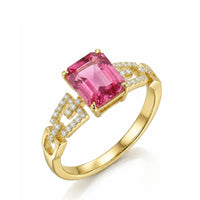 Passion Seal Pink Tourmaline Engagement Ring