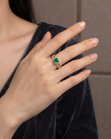 Emerald diamond woven halo ring | SARATTI