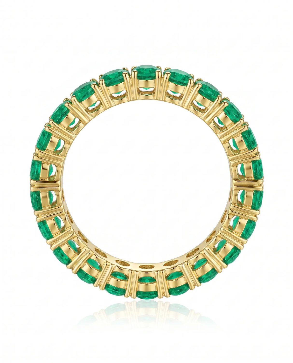 Emerald eternity ring in 18K yellow gold | SARATTI
