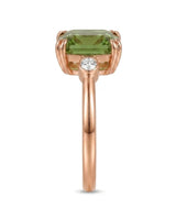 Escalera Verde tourmaline and diamond ring in 18K rose gold | SARATTI