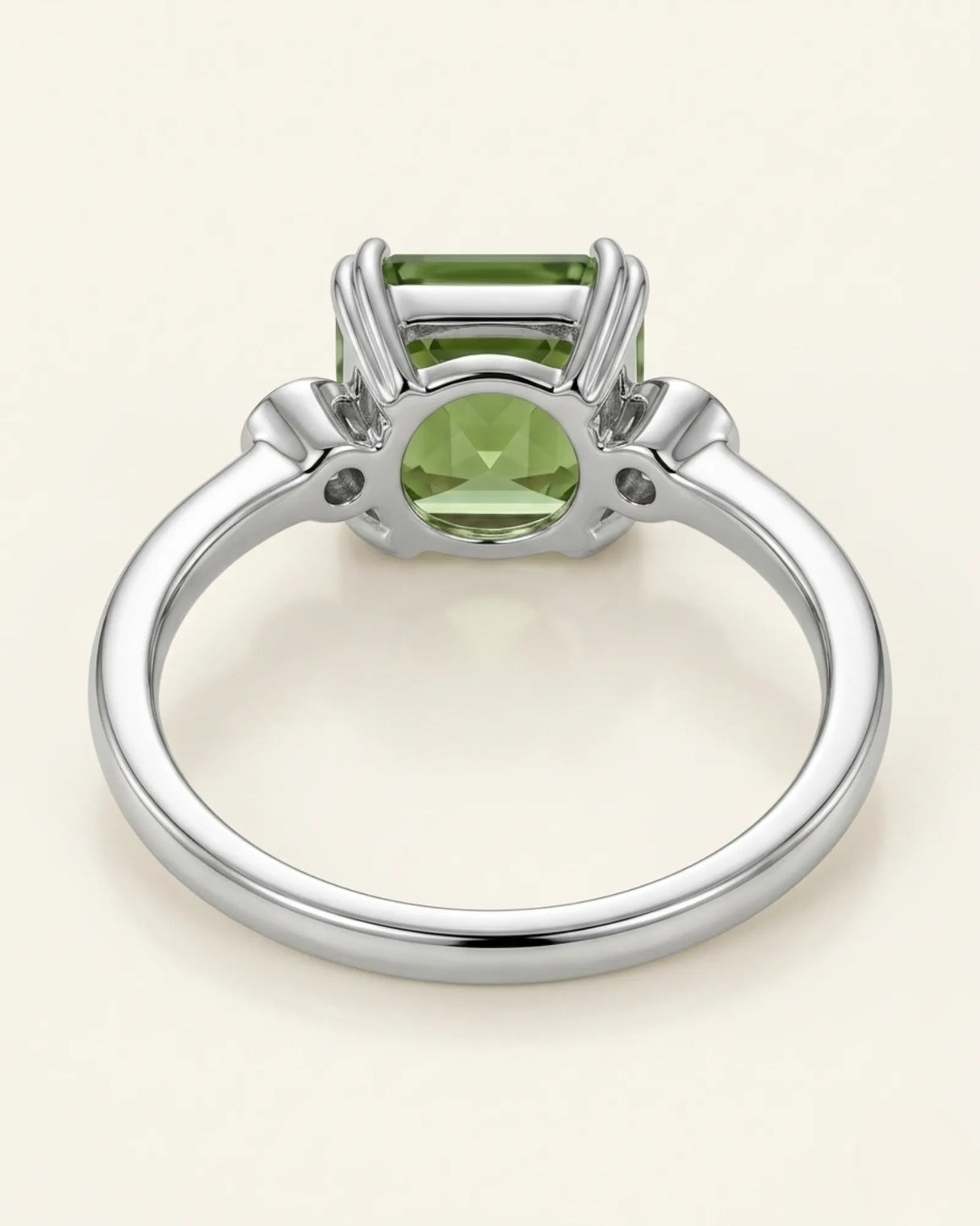 Escalera Verde tourmaline and diamond ring in polished platinum | SARATTI