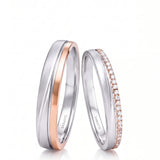 Eternal Waves : Two-Tone Wedding Ring Set | His & Hers