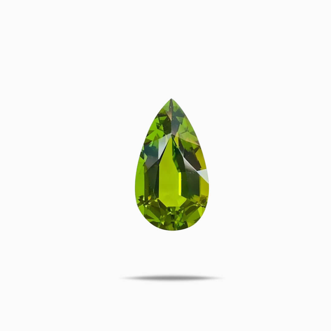 4.18 Carat Pear Cut Green Tourmaline Gemstone | Modern Gem Jewelry | Saratti
